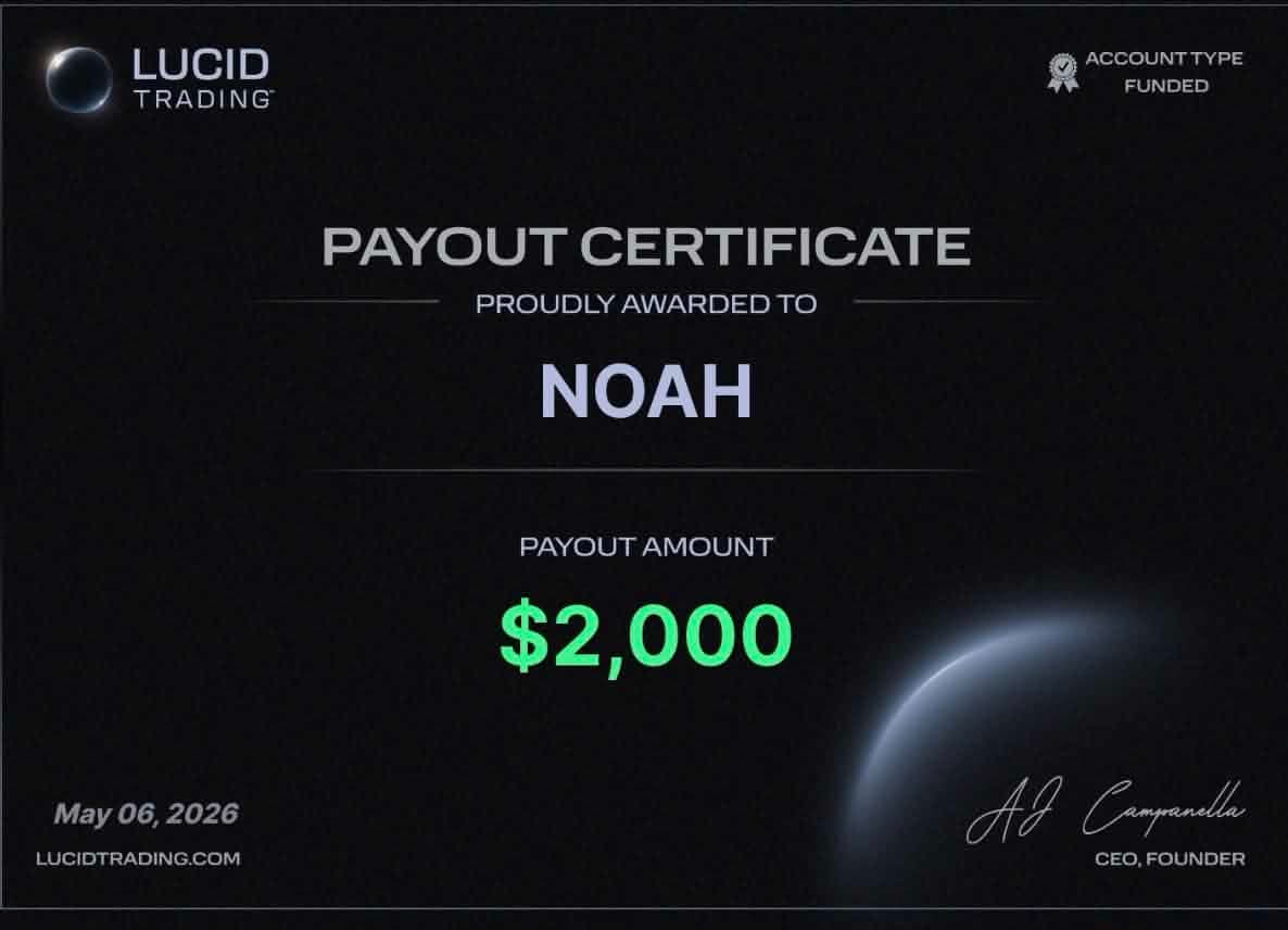 Noah — Lucid Trading $2000 payout