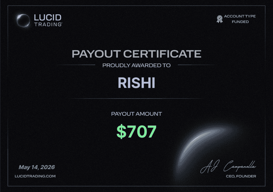 Rishi — Lucid Trading $707 payout